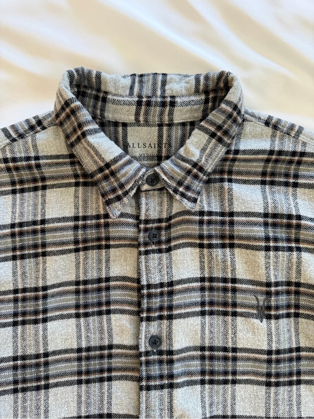 Allsaints Gaines Men’s Long Sleeve Flannel Size Medium - Picture 9 of 12